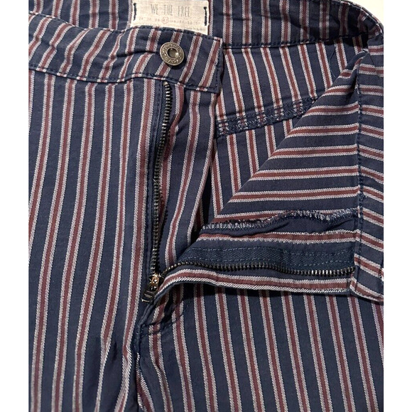 Free People Navy Blue Red White Striped Stretch Skinny Straight Jeggings Size 27 - Picture 6 of 8